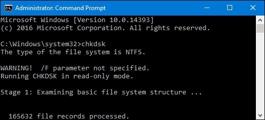 chkdsk command prompt