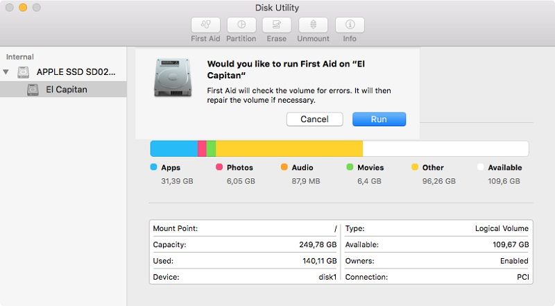 Disk utility macos